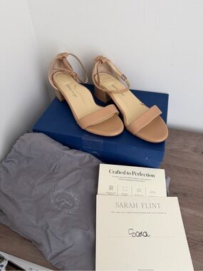 Sarah Flint Perfect Block Sandal Nude Size 9.5